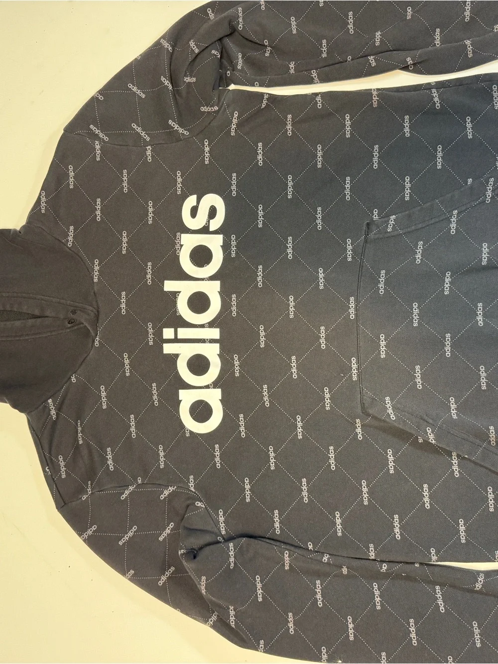 adidas Black Logo Zip-Up Hoodie Sweater